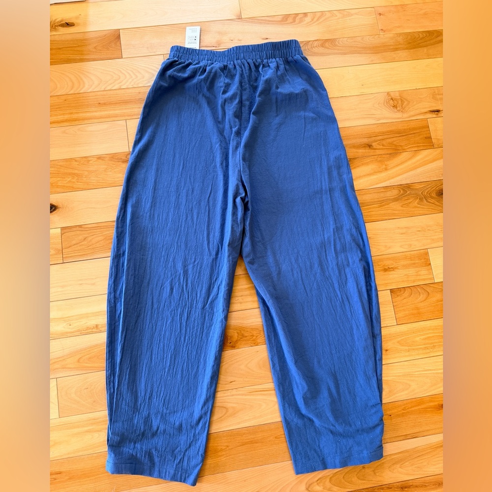 Cupshe Slate Blue Elastic Waist Wide-Leg Pants - Picture 3 of 7